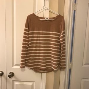 Tan and cream long sleeve old navy shirt
